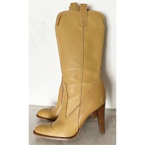 BCBGirls Tan Yellow Leather Western Boot US 7/ EU 37